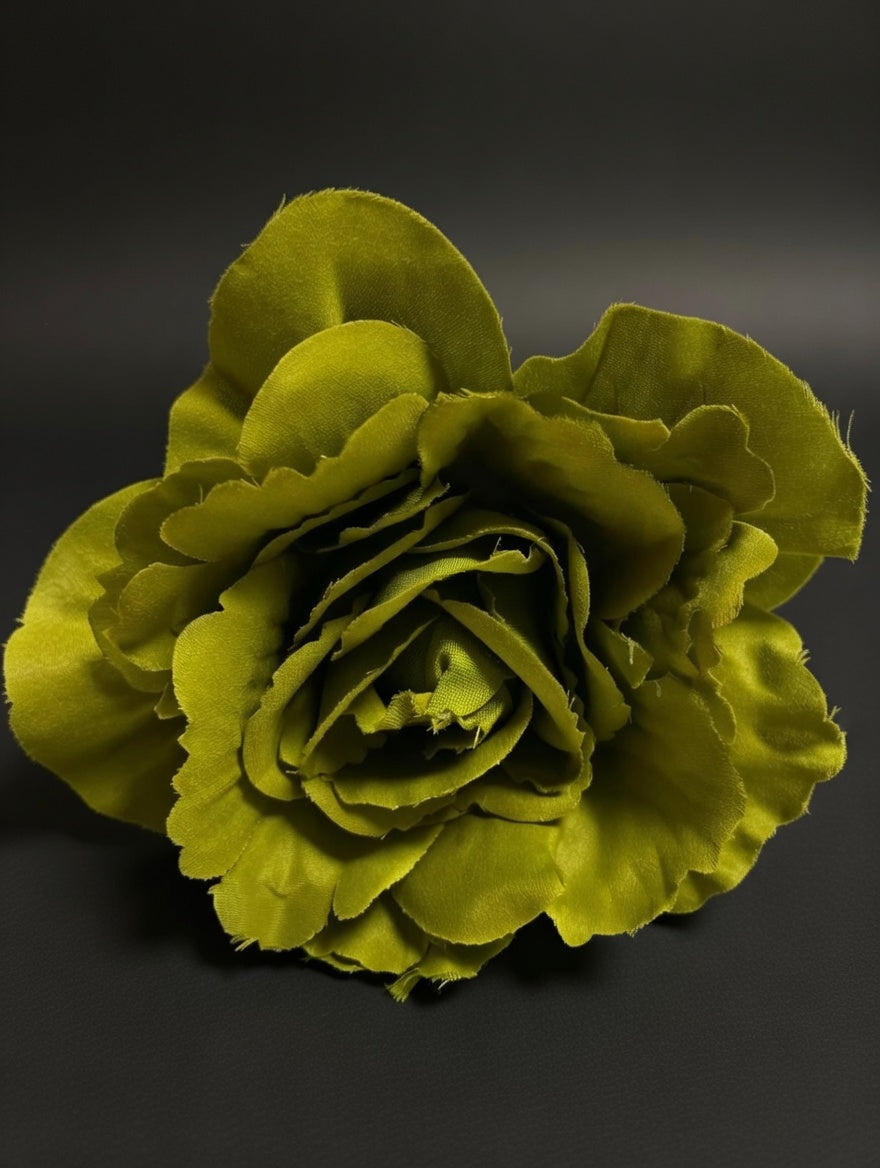 Rosa Flor Flamenca Verde Oliva