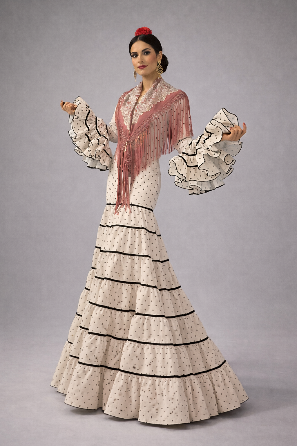 Traje de flamenca blanco