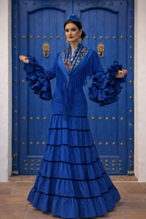 Traje de flamenca azul