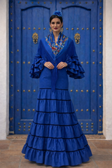 Traje de flamenca azul